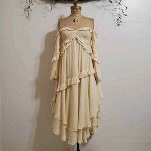 NWT Spell and The Gypsy Free People Clementine Smocked Tiered Mermaid Dress XS